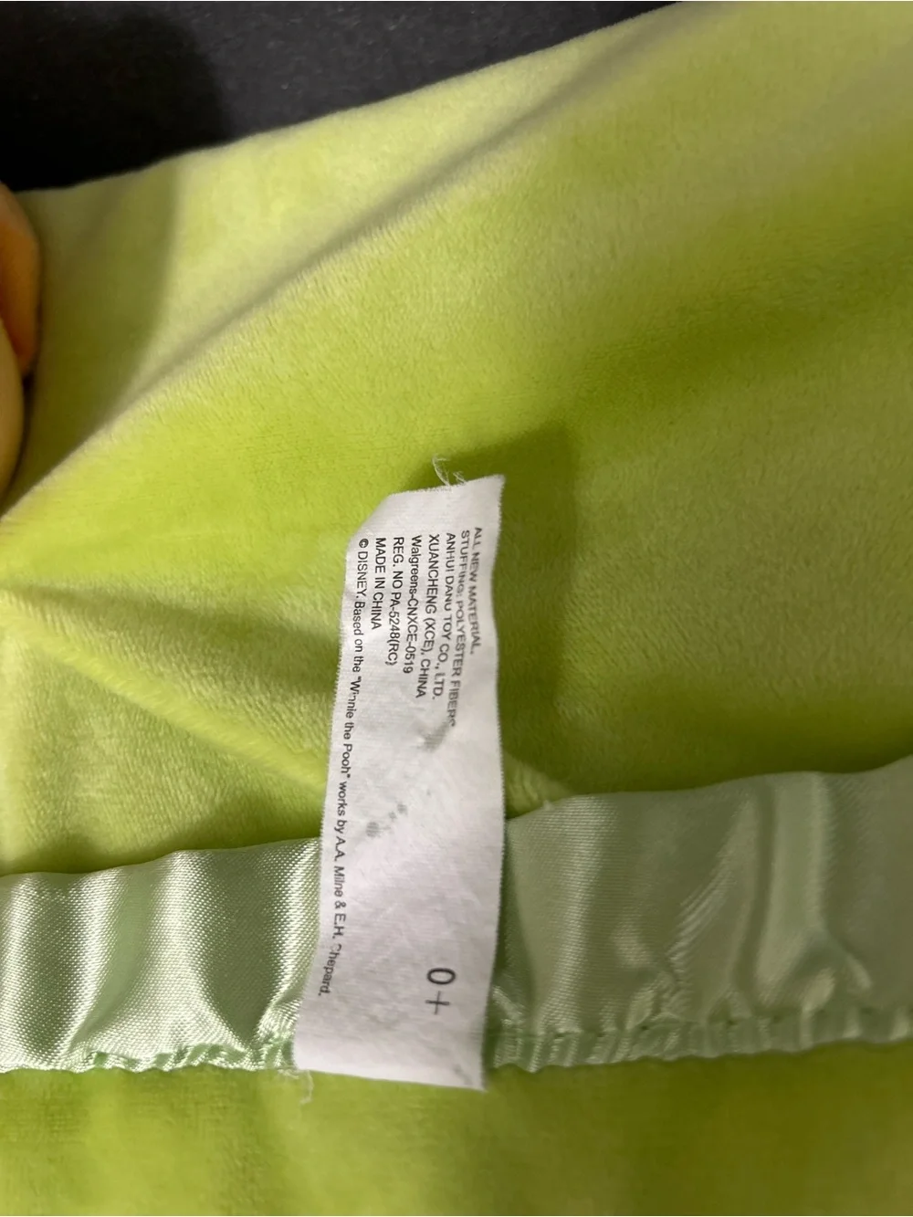 Disney Tigger Satin-Trim Lovey in Lime Green and Orange